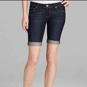 Paige Warner Bermuda Frayed Jeans Shorts Size 27